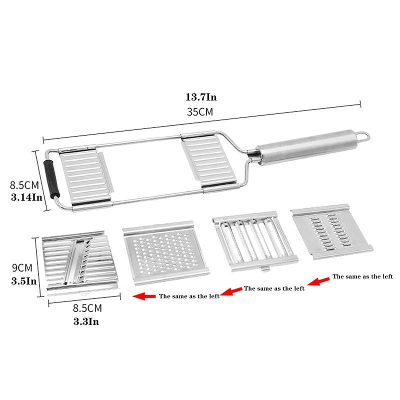 4 In1 Vegetable Slicer Stainless Steel Shredder Cutter Multi-Purpose Vegetable Slicer Cuts Set Manual Fruit Carrot Potato Grater_voghion.com