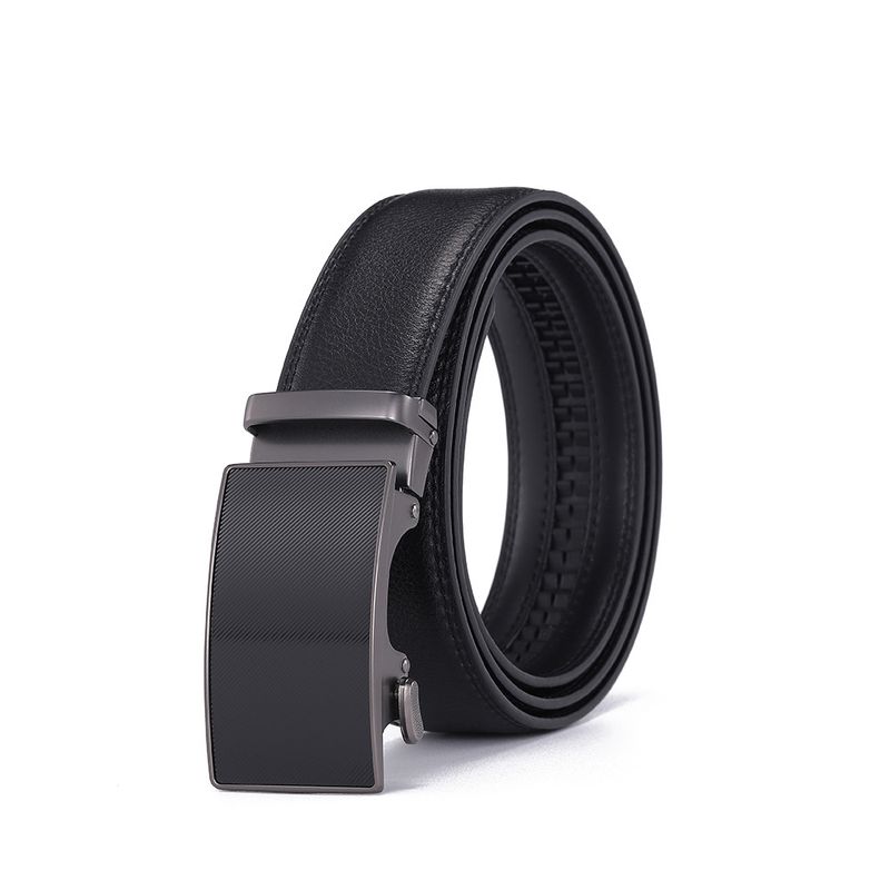Men's Premium Cowhide Leather Belt With Automatic Buckle - Business & Casual Wear_voghion.com