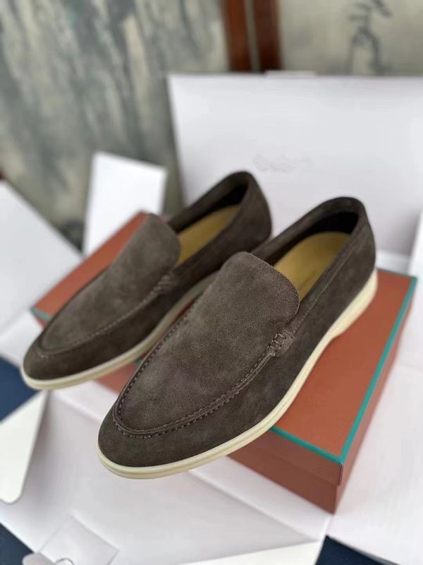 High End Version 2025Lp Suede Loafers Men, One Foot Leather Single Shoes With Soft Sole For Comfortable Driving_voghion.com