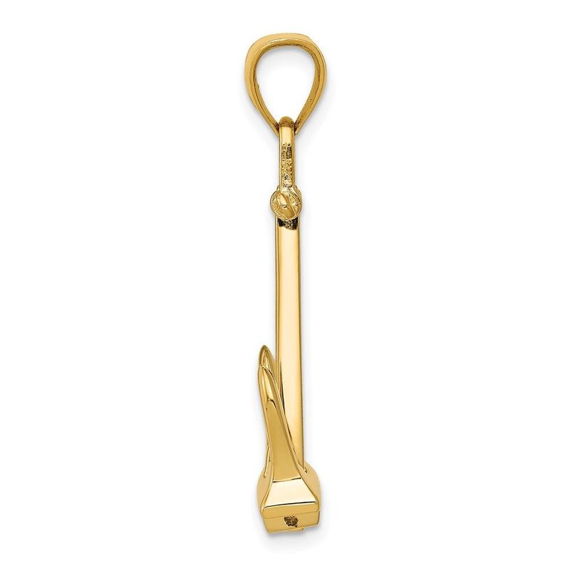 14k 3-D T-Bar Style Anchor Pendant_voghion.com