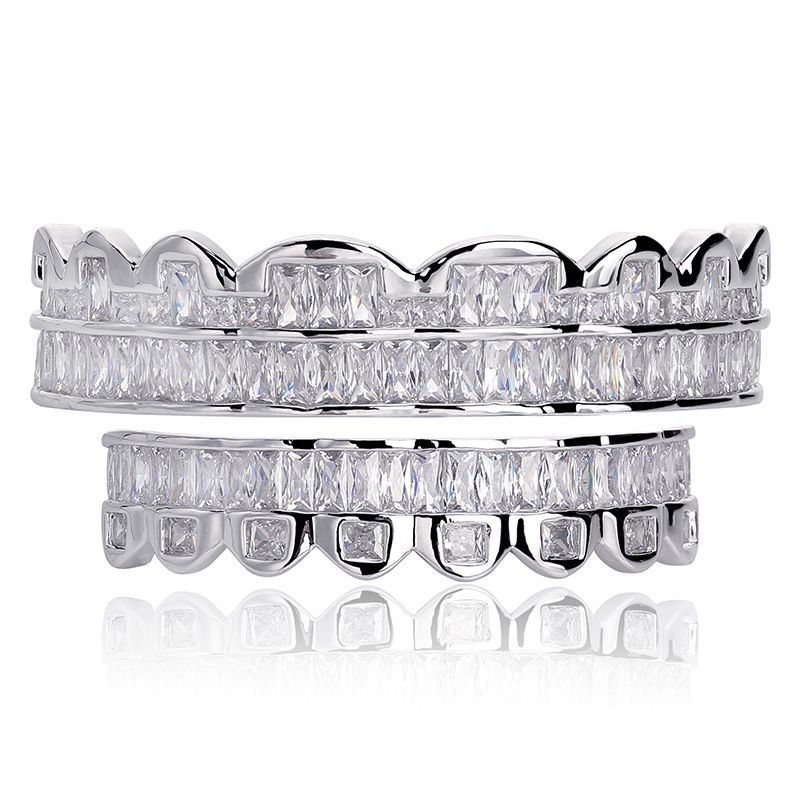 Griglia per denti placcata in oro Dia per hip hop, bling_voghion.com