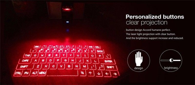 KLWEnglish QWERTY Wireless bluetooth Virtual Laser Phone keyboard Projector Mini Keyboard Portable for Computer Phone Pad Laptop_voghion.com