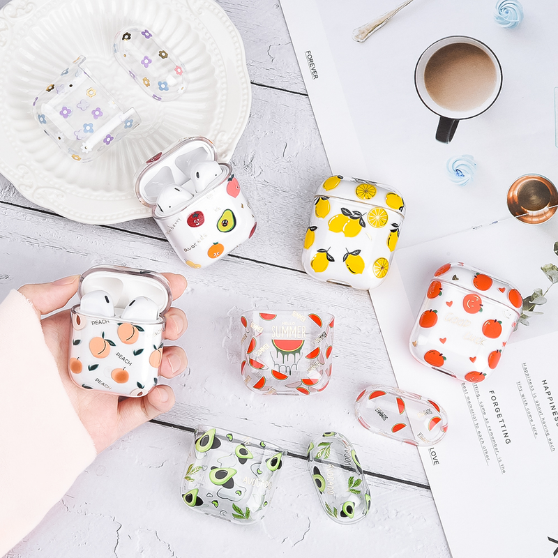 Fruit PC Hard Case For Airpods Pro 2 1 Earphone Cases For Airpods 3 Clear Transparent PC Earphone Cover for airpods 3 pro case_voghion.com