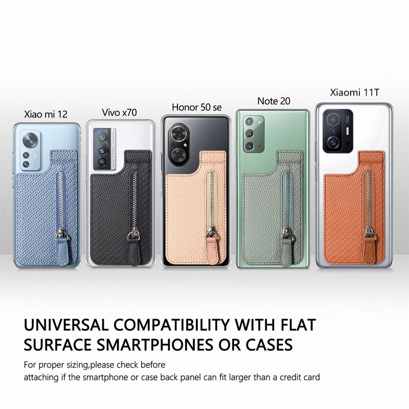 TechGlobe Universal Bag Slot Stand Zipper Phone Holder Back Sticker 3M Adhesive Multi-Function Card Case Wholesale_voghion.com