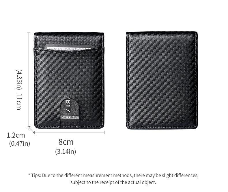 Herren-Geldbörse mit Kartenetui, komplett aus Mikrofaser-Leder, RFID-Schutz, Diebstahlschutz, neue Herren-Geldbörse aus Kohlefaser mit schlichter Textur, Dollar-Geldbörse_voghion.com