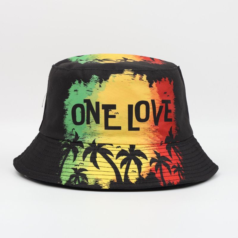 Cappello da pescatore alla moda, versatile, con stampa di palme da cocco, cappello da pescatore, parasole per esterni e protezione solare_voghion.com
