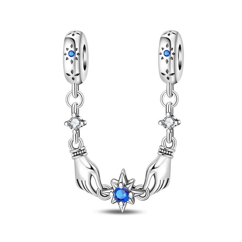 Women's Jewelry Couple Sun And Moon Safety Chain Charm Pendant Beads DIY Jewelry Accessories Bracelet Necklace Copper Plated Silver_voghion.com