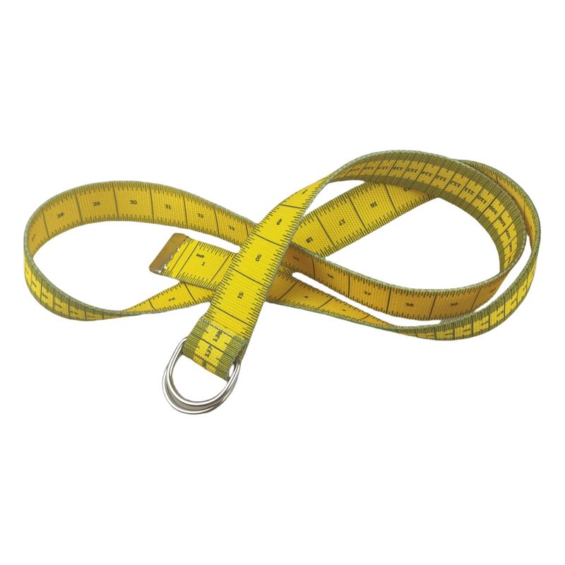 Dual-Sided Printed Measuring Tape Belt - Fashionable Alloy Double Ring Buckle Belt With Original Scale Design, Soft Measuring Tool For Waist_voghion.com
