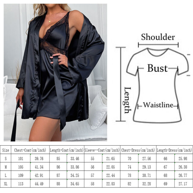 Women's satin underwear set silk lazy man dress gown pajama underwear set_voghion.com