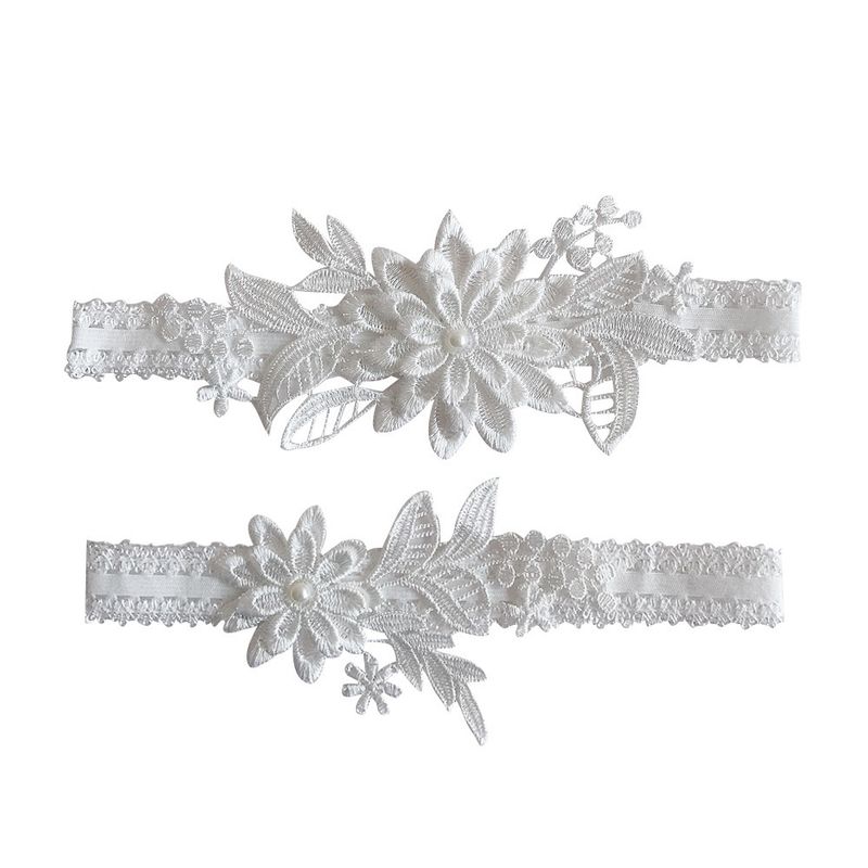 Light Blue Flower Accessories Bow Wedding Rings Foot Jewelry Bride Socks_voghion.com
