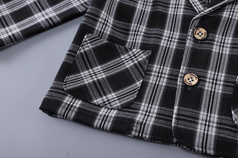 Baby Handsome Plaid Suit Three Piece Suit 2025 Spring And Autumn New Style Little Boy Gentleman Clothes Children Spring Suit_voghion.com