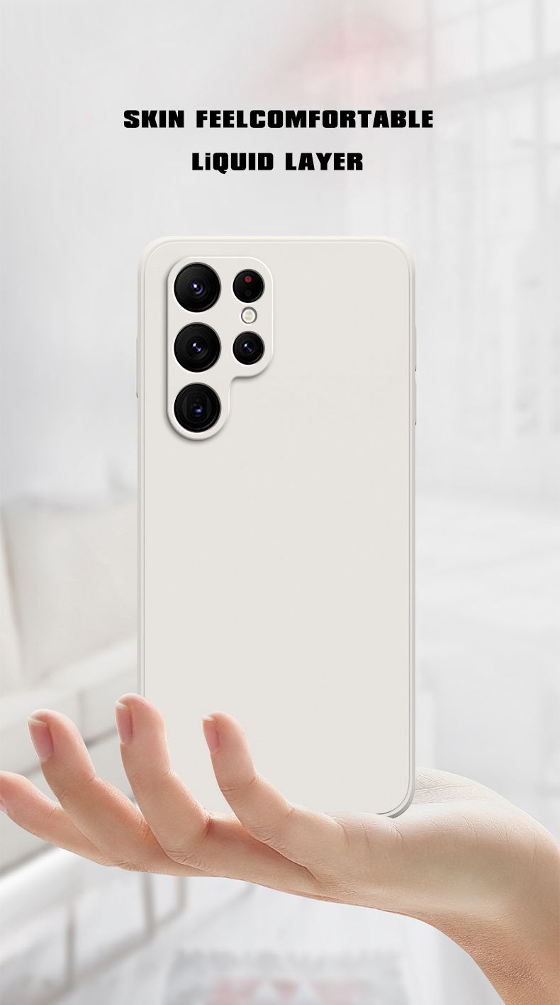 Custodia in silicone liquido quadrato per Galaxy S23 Ultra S22 Plus S21 FE S20 Note 20 10 Custodia protettiva in tessuto morbido per telefono_voghion.com