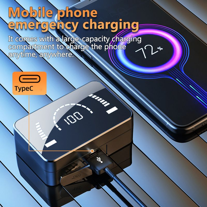 F18 Earphone Bluetooth-compatible 5.2 Noise Reduction Rechargeable Wireless Earpieces for Phone_voghion.com