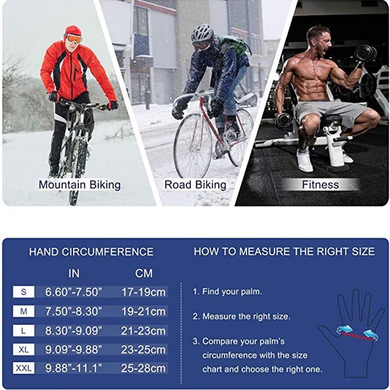 Rękawiczki rowerowe jesień i zima ciepłe, odporne na zimno, jazda na rowerze, jazda samochodem, wędkowanie, bieganie plus aksamitne męskie rękawiczki sportowe na świeżym powietrzu_voghion.com
