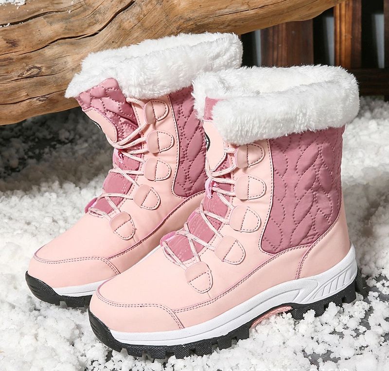 2025 frauen Stiefel Winter Plattform Heels Schnee Stiefel Für Wamen Trend Pelz Warme Stiefeletten Weibliche Plüsch Winter Wasserdichte Schuhe_voghion.com