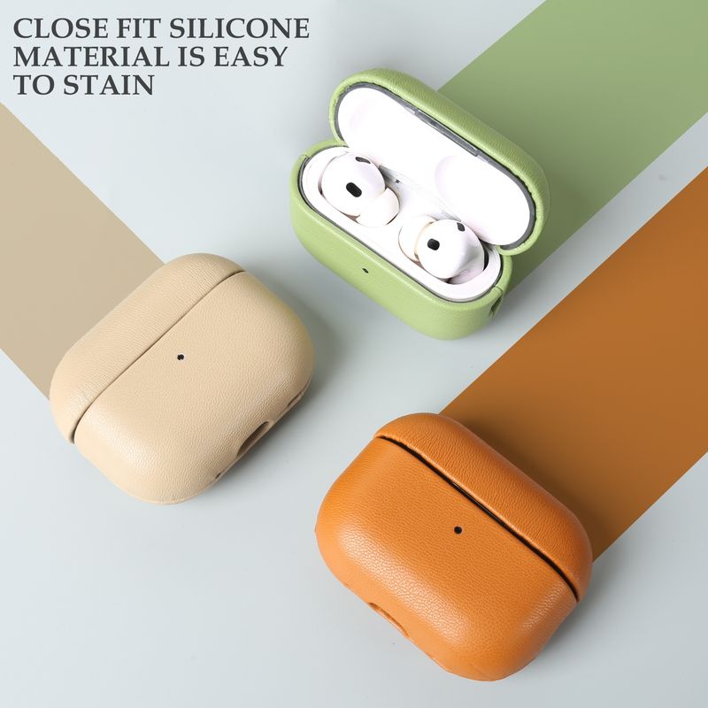 Biobased Eco-Friendly Leather Case For AirPods Pro AirPods 4 3 Wireless Earphone Box Bluetooth Headphone Hard Protective_voghion.com