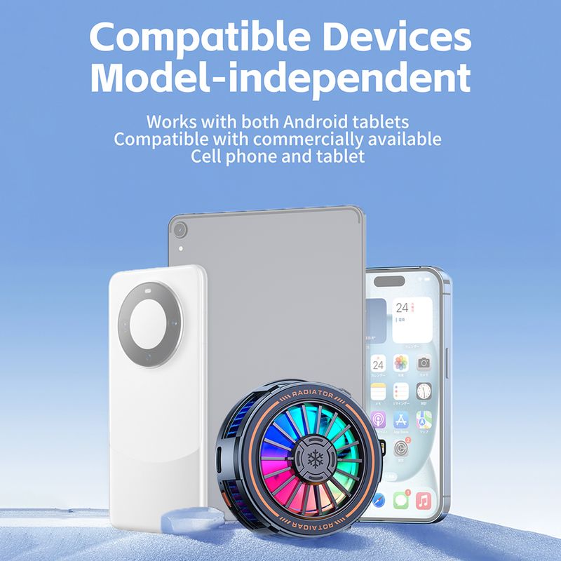 8 Mobile Phone Cooler Round Shaped Semiconductor Cooling Fan Radiator For IOS Android Magnetic Heat Sink_voghion.com