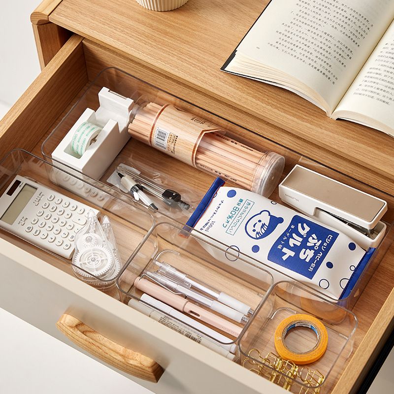 Organizer Small Transparent Plastic Compartment Magic Japanese Style Desktop Drawer Storage Box Divider Kitchen_voghion.com