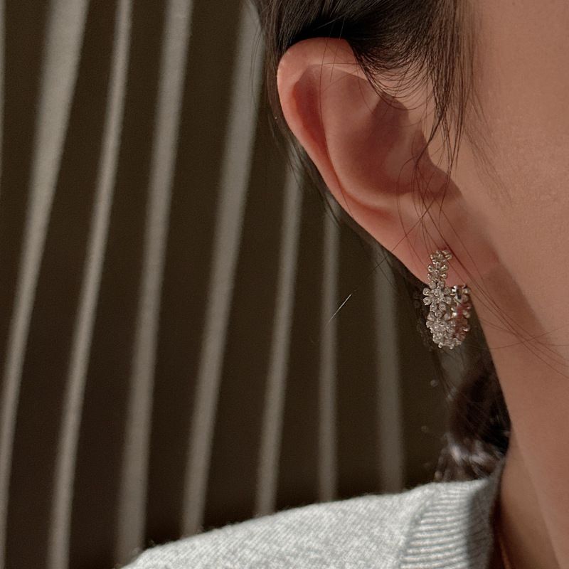 Orecchini a forma di C con micro zirconi, in argento sterling S925, design vintage di nicchia, semplici e leggeri._voghion.com