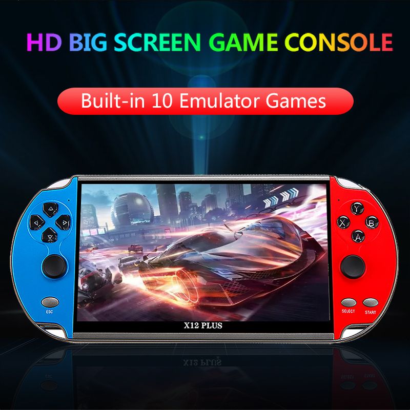 X7/X12 Plus Handheld-Spielkonsole, über 10.000 integrierte Retro-Spiele, 4,3/5,1/7,1-Zoll-HD-Bildschirm, tragbarer Audio- und Video-Player_voghion.com
