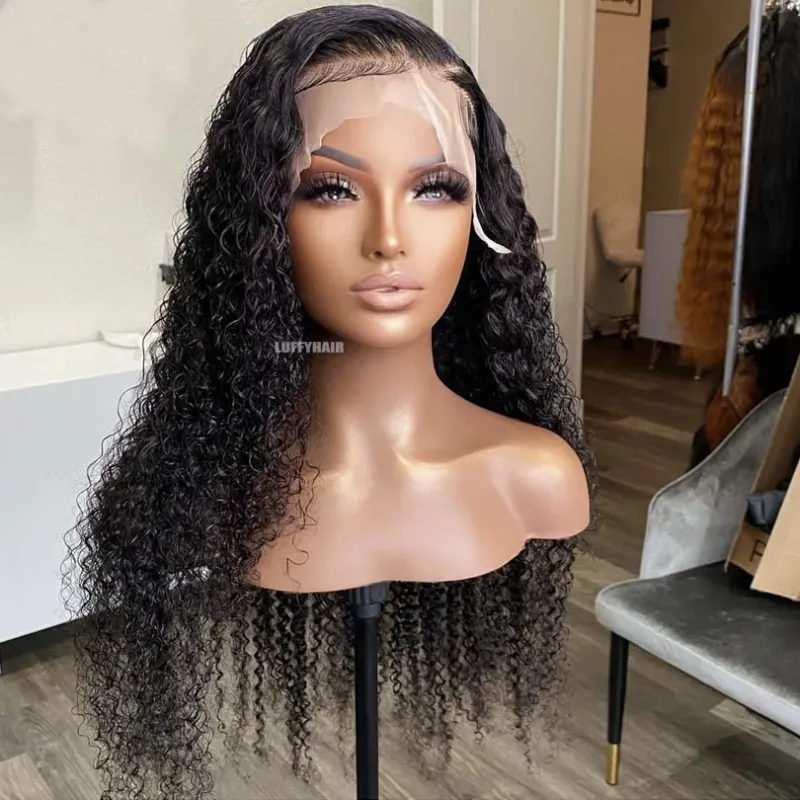 Curly Seid Top Voll Spëtze Mënsch Hoer Perücken mat Baby Hoer Brasilianesch Kinky Curly Seid Base Voll Spëtz Perücke Fir Fraen Glueless_voghion.com