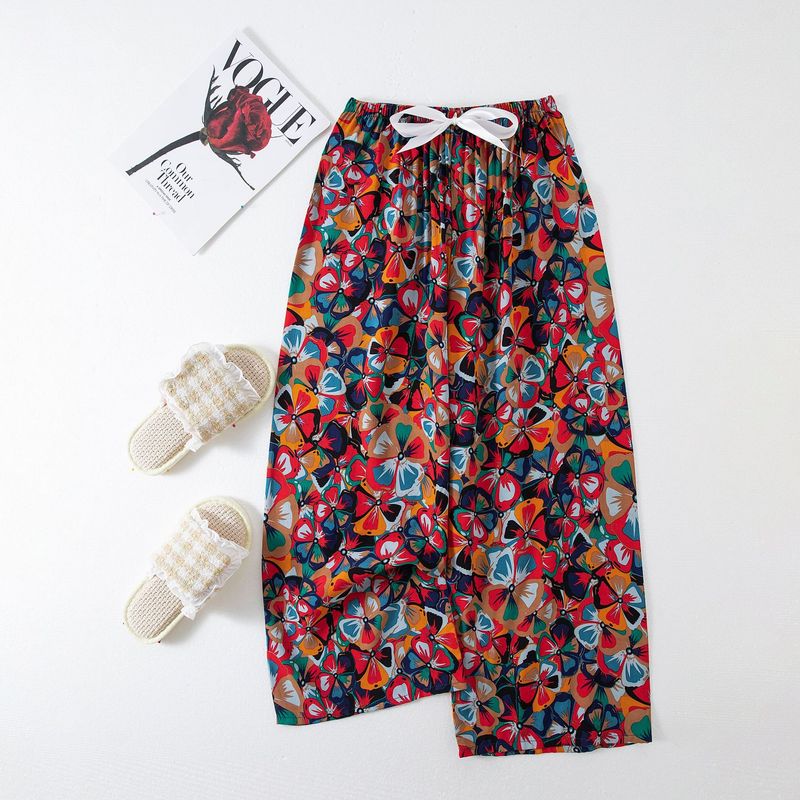 Women's Sleepwears Cotton silk pajama pants beach pants can be worn over a large size home dress nine point pants_voghion.com