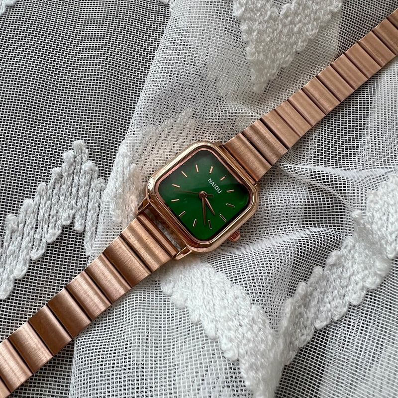 Čtvercové quartzové hodinky s páskem z legované oceli, módní ležérní styl, hodinky pro živé vysílání a odvodnění_voghion.com