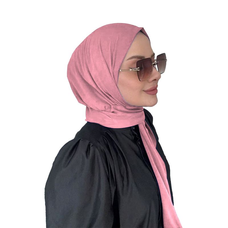 Hiyab modesto para mujer: poliéster ligero, versátil para cubrir la cabeza, ideal para uso diario, oración y viajes (8 colores lisos, talla única)_voghion.com