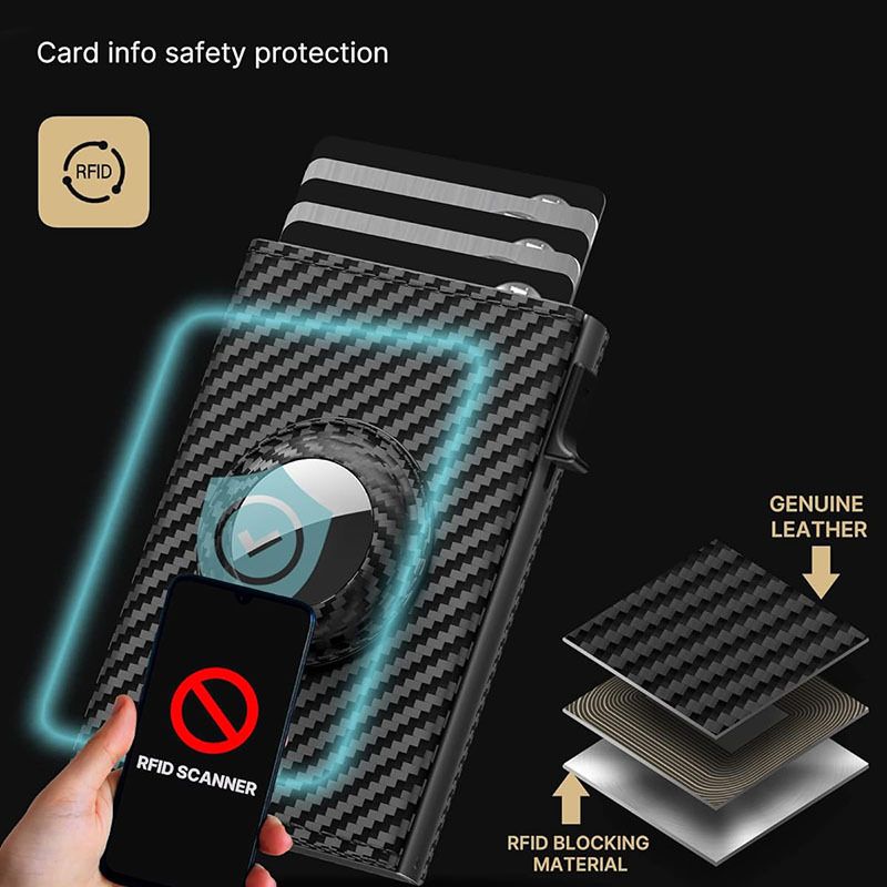 Microfiber Oil Wax Men's Wallet Tri-fold Rfid Anti-theft Brush Automatic Pop-up Card Bag_voghion.com