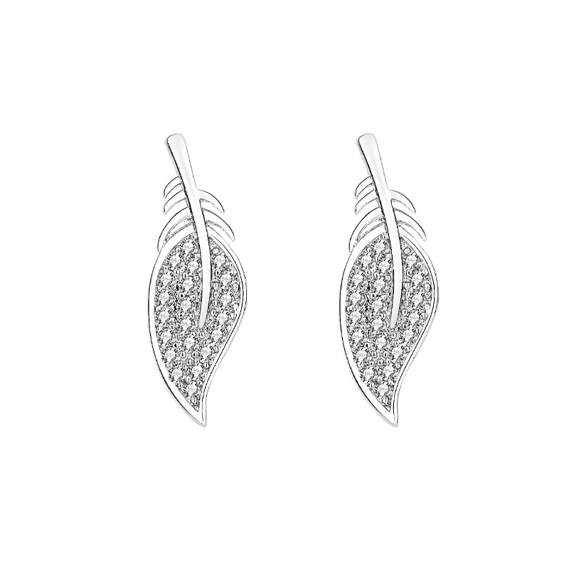 Sterling VENUS Sier Zirkonyum Küpe Yaprak Küpe Moda Geometrik Küpeler Kadın Takı Hediyeleri Kimin Yüzükleri_voghion.com