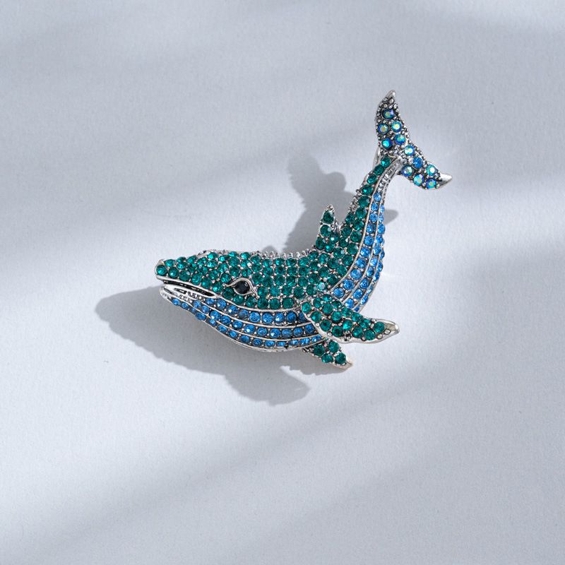 Spilla a forma di balena in cristallo retrò molto popolare, squisiti accessori per cappotti e cappotti_voghion.com