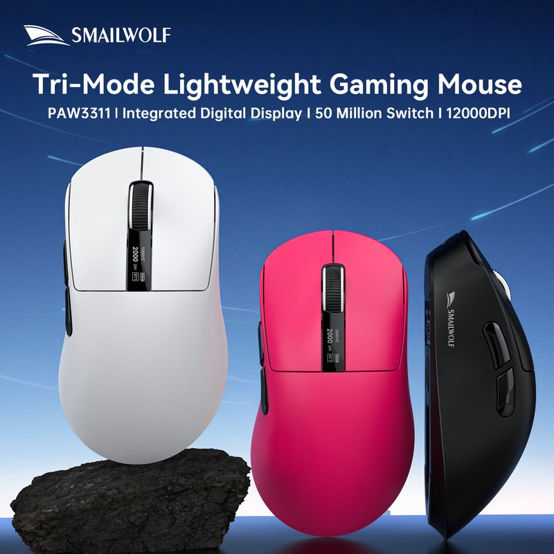 Mouse sem fio Bluetooth para jogos Smailwolf M6 com sensor PAW3311, comutação de três modos, magnético_voghion.com