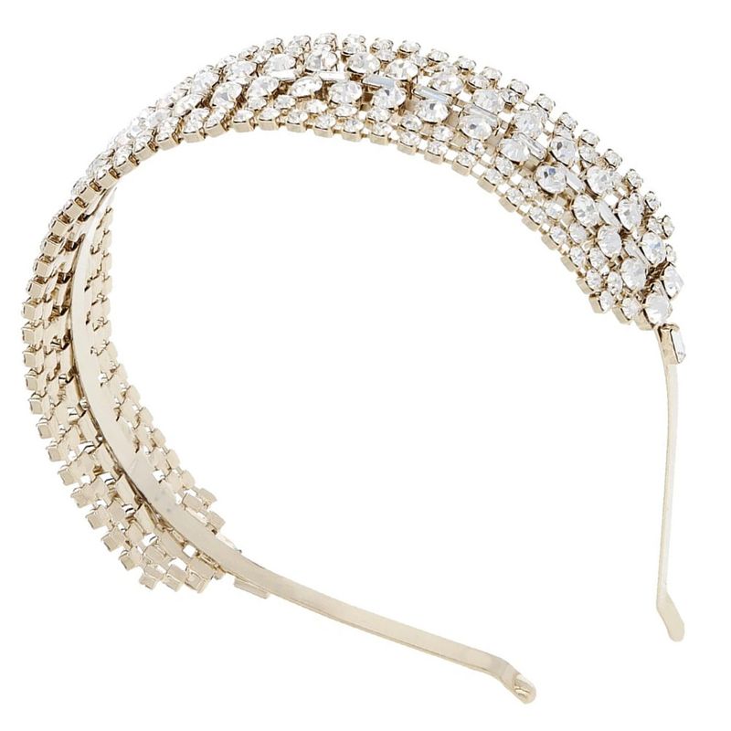Bandeau tendance et léger en strass, accessoire de coiffure simple et polyvalent, style géométrique, élégant et français pour femme_voghion.com