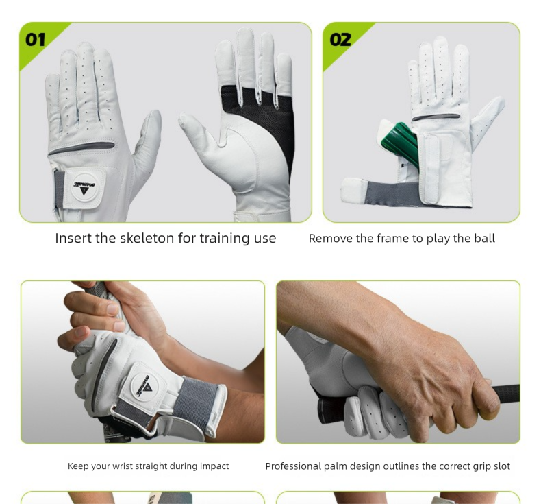 Practice Correction Smart Indonesian Lambskin Swing Tool Grip Gloves Men Golf Supplies_voghion.com