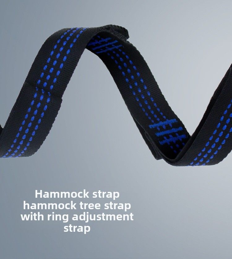 Outdoor Reinforced Polyeter Quick Setup Adjutable Ditance Flat Strap Clotheline Portable Camping Hammock_voghion.com