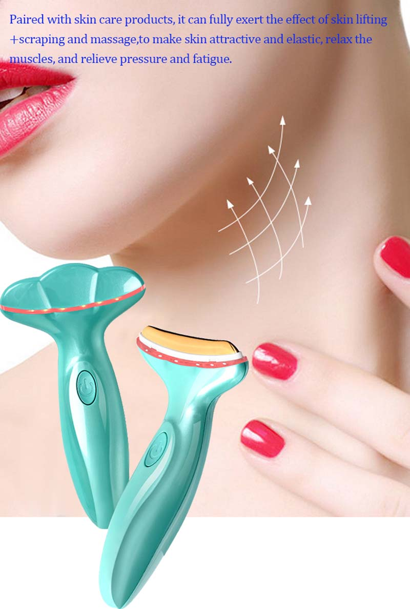 LED Thermische Nek Trillingen Massage Hoofd Huidverjongende Lifting Schrapen Massager Draai Verminder Dubbele r 70% korting_voghion.com