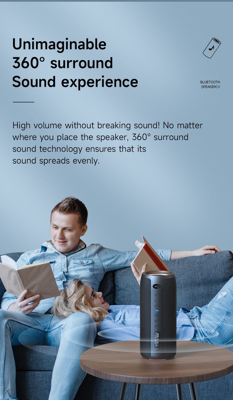 ZEALOT-S51Pro 40W High-power 3D Stereo Bass Bluetooth Speaker Portable IPX5 Waterproof Suitable TWS Boom Box_voghion.com