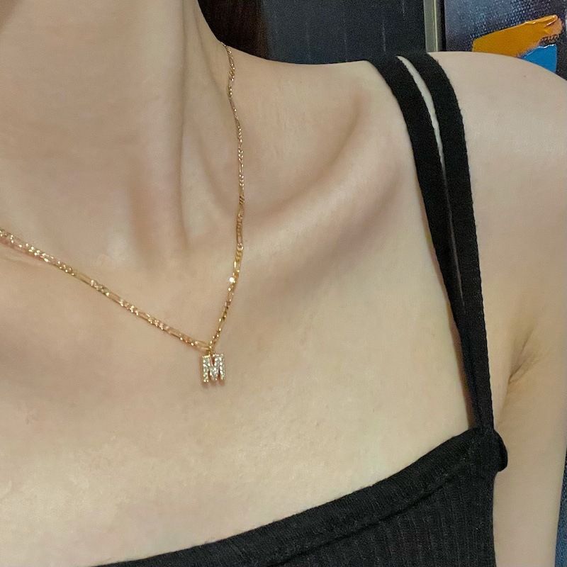 Fashion Letter Necklace DIY Jewelry Accessories Stainless Steel Female Clavicle Chain_voghion.com