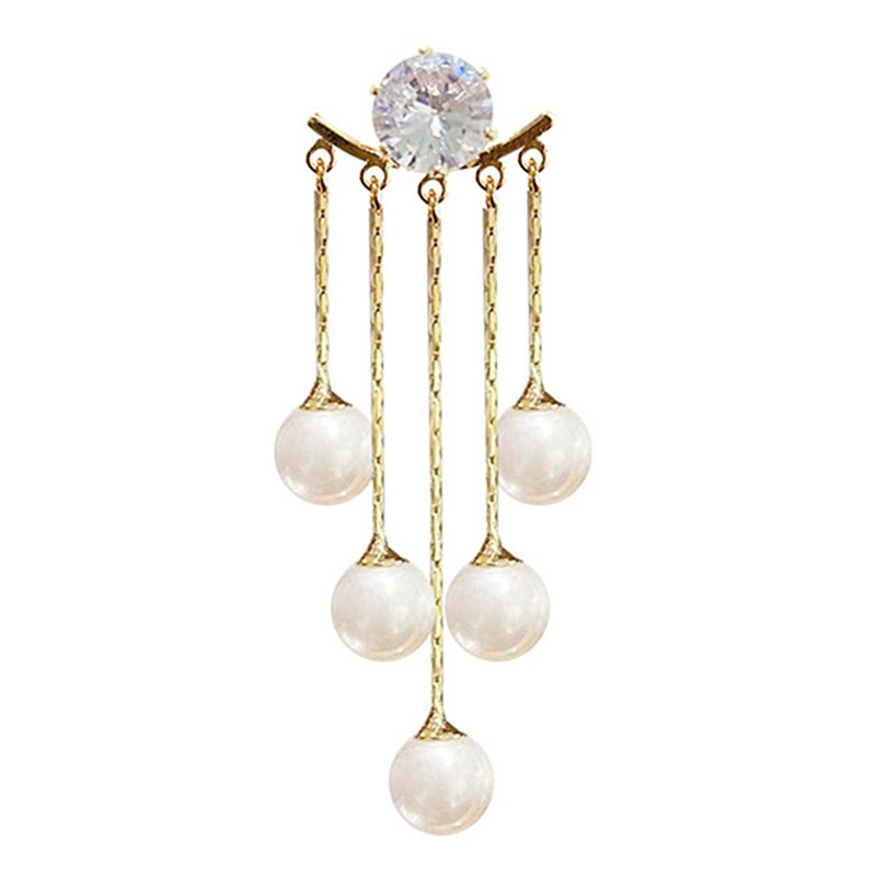 Yamaler 1 Paar baumelnde Perlen Quasten Schmuck Ohrstecker für Hochzeit_voghion.com