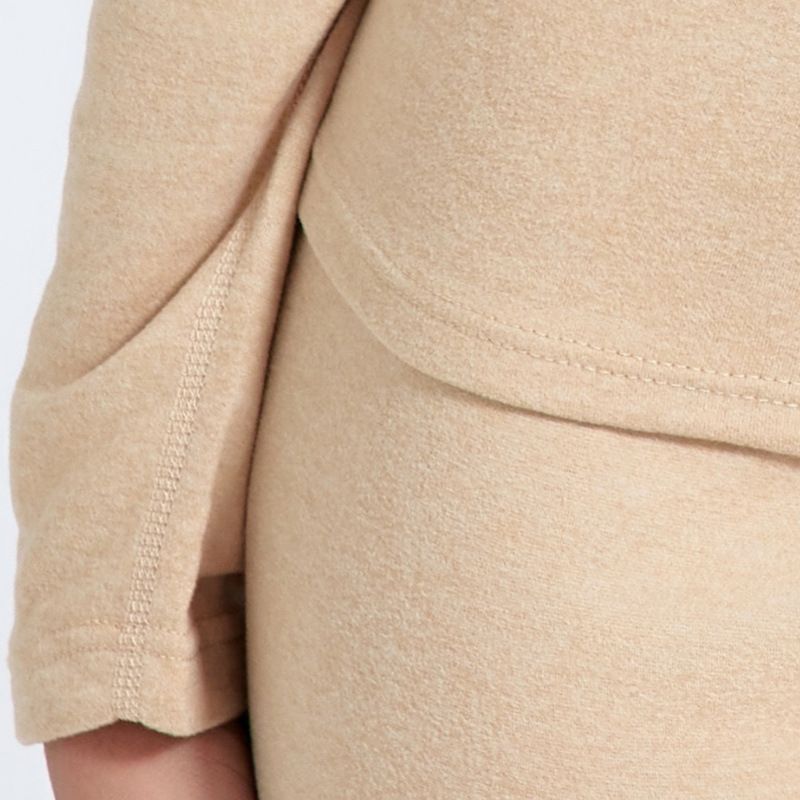 Overseas Platform Speciale Code Herfst Winter Dames Effen Kleur Thermisch Ondergoed Ronde Hals Top En Broek Set_voghion.com