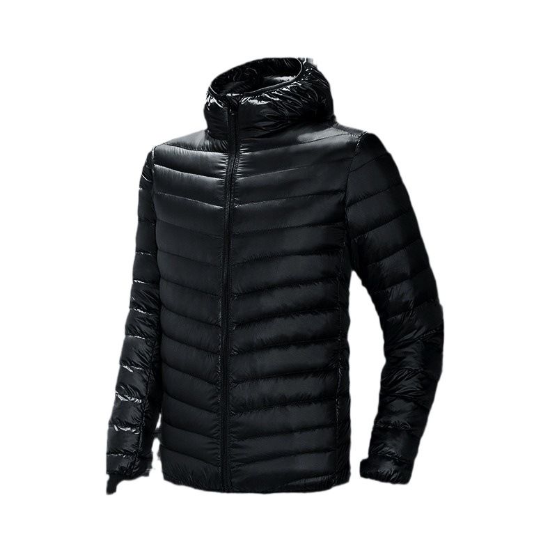 Giacca invernale leggera con cappuccio ricaricabile di alta qualità da uomo, sportiva, casual, in piumino d'anatra bianco_voghion.com