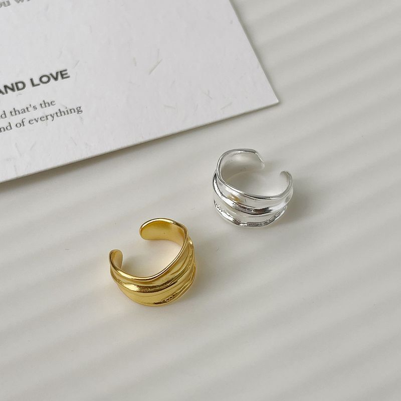 Sayina versione coreana S925 Sterling Silver Cuff Ins semplice irregolare largo viso non forato clip orecchio donne versatile_voghion.com