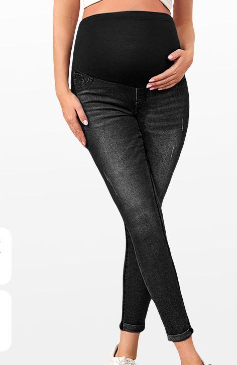 Maternity Jeans With High Waist, Belly Support, And Hip Lift; Best-selling Elastic Maternity Denim Trousers._voghion.com