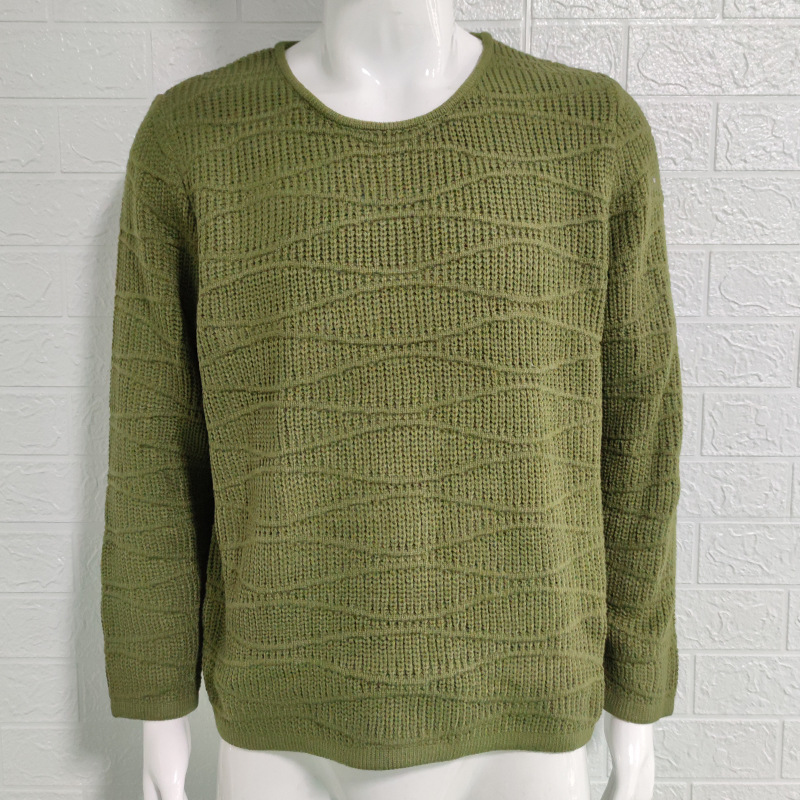 Suéter 2024 otoño/invierno suéter de cuello redondo de manga larga ajustado para hombre_voghion.com