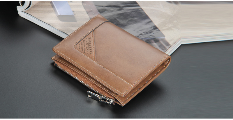 2022 High Quality Men's Wallet Fashion PU Leather Vertical Zipper Coin Purse Large Capacity Buckle Male Solid Color Card_voghion.com