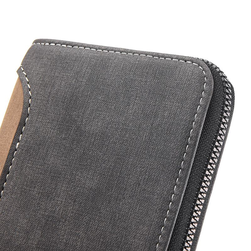 Borse da uomo Portafoglio lungo da uomo Pochette da uomo con cerniera Texture satinata Portamonete multifunzionale alla moda Porta carte Borsa per cellulare_voghion.com