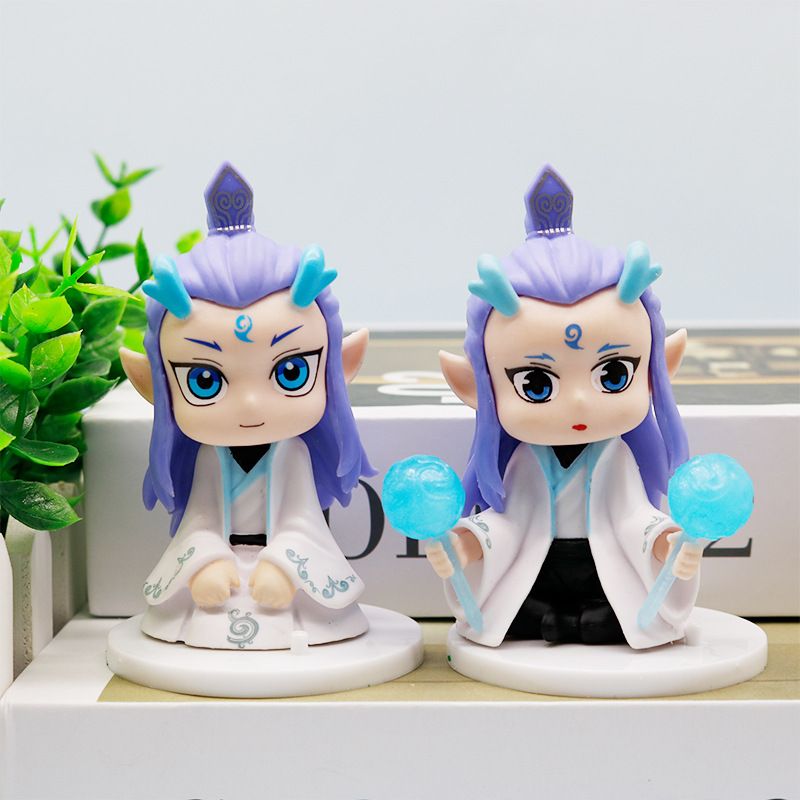 New Aobing Handmade Anime Movie Ornament Nezha Doll Seating Set Of 6 Styles_voghion.com