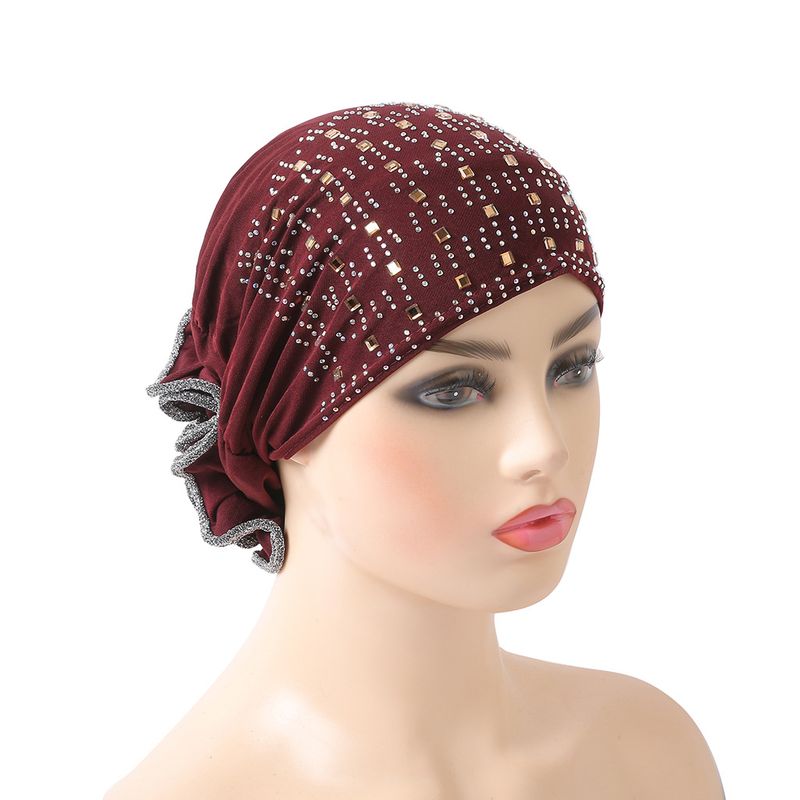 Moda Cristallo Canapa Diamante Caldo Piastra Fiore Fondo Cappello Fascia Sciarpa Araba H008_voghion.com