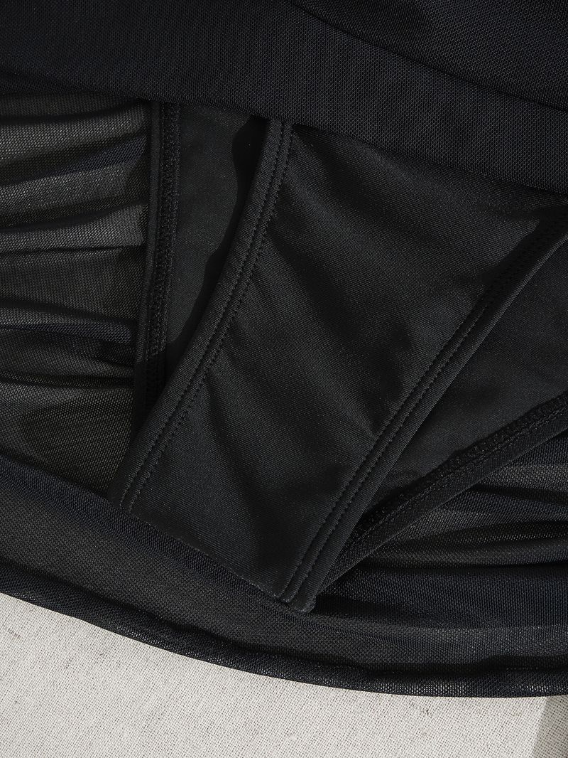 Maillot de bain une pièce sexy à une épaule avec cordon de serrage et coussinet de poitrine_voghion.com