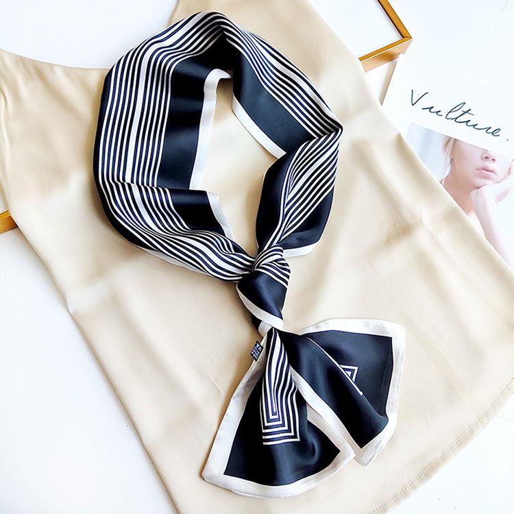 Sciarpa da collo decorativa versatile, in seta, per donna, estate 2024, nuova moda, all'ingrosso_voghion.com